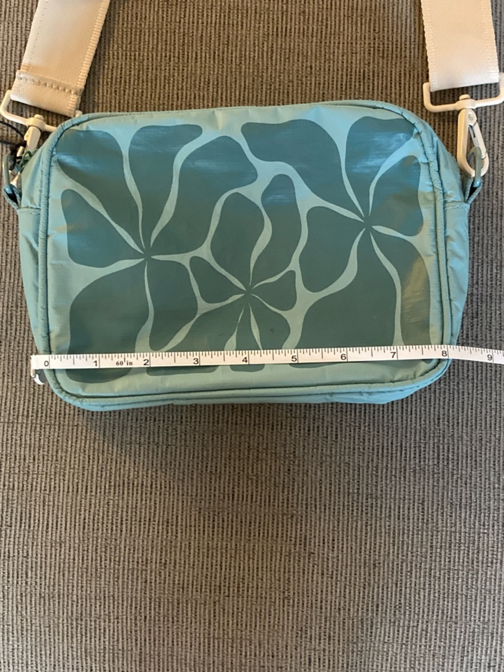 ALOHA Collection Teal Floral Crossbody with Cream Strap - Picture 4 of 4